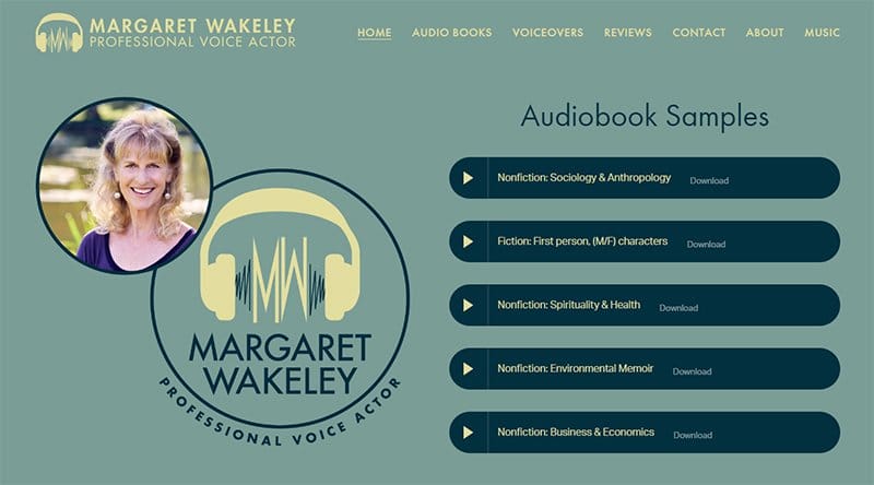 20. Margaret Wakeley - Best Voice Actor Website Example
