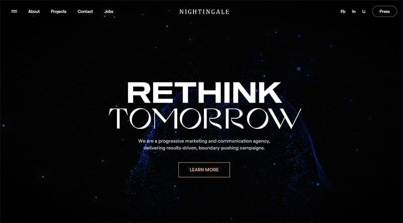 20. Nightingale - Best Digital Marketing Agency Website Example