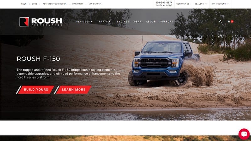 20. Roush Performance - Great Automotive Website Example