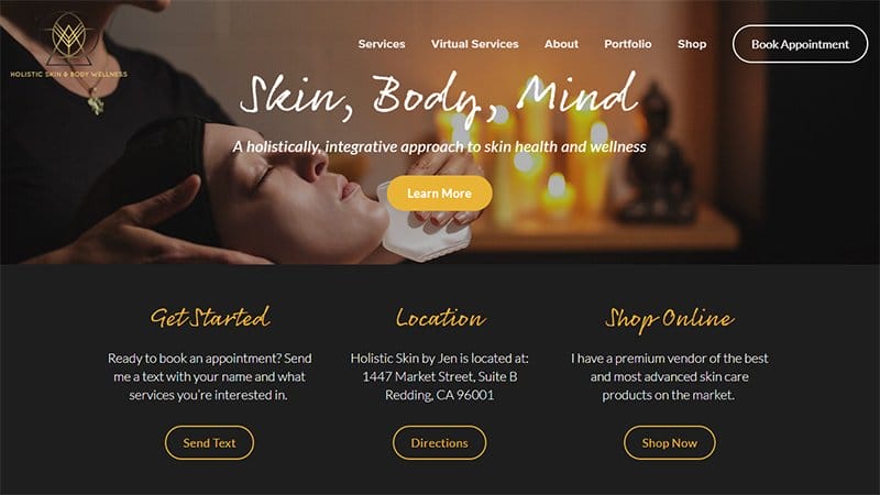 21. Holistic Skin by Jen - Best Esthetician Websites For Design Inspiration Example