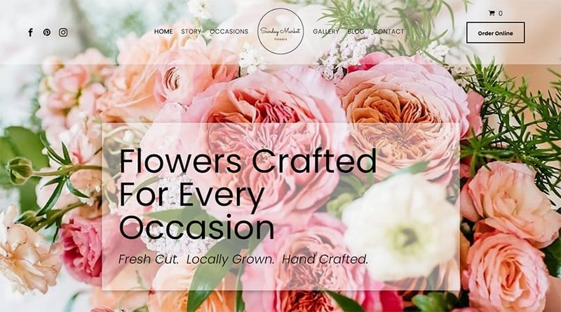 21. Sunday Market Flowers - Examples Of Niche Website Example