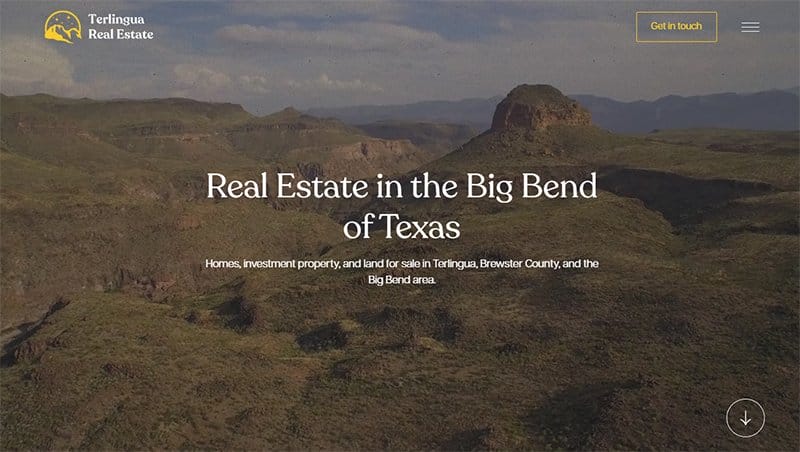 21. Terlingua Real Estate - Real Estate Investor Website Example