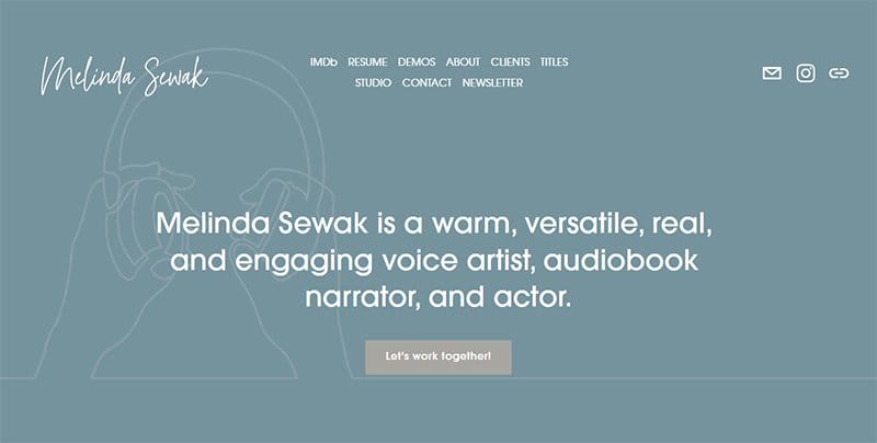 21. Voiced By Melinda - Best Voice Actor Website Example