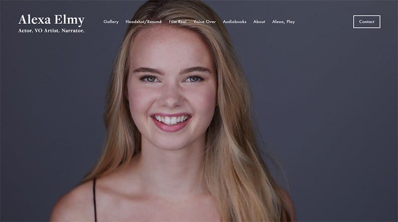 22. Alexa Elmy - Best Voice Actor Website Example