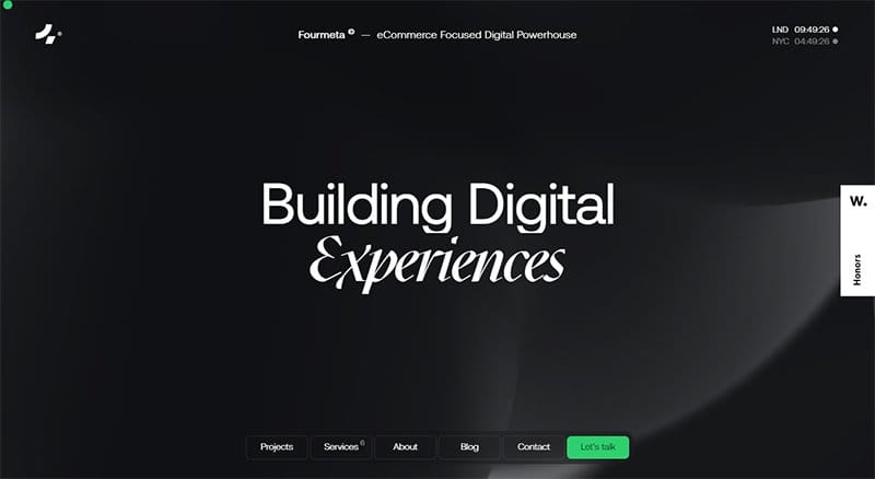 23. Fourmeta Agency - Awesome 3D Website Example