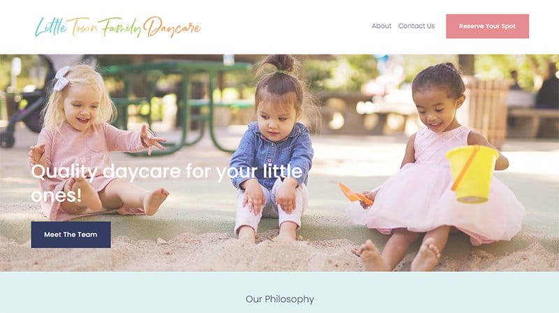 23. Little Town Daycare - Amazing Daycare Website Example