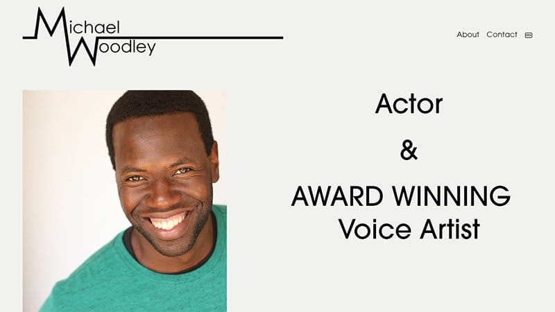 24. Michael Woodley - Best Voice Actor Website Example