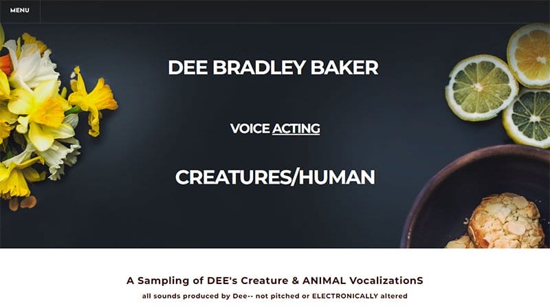 26. Dee Bradley Baker - Best Voice Actor Website Example