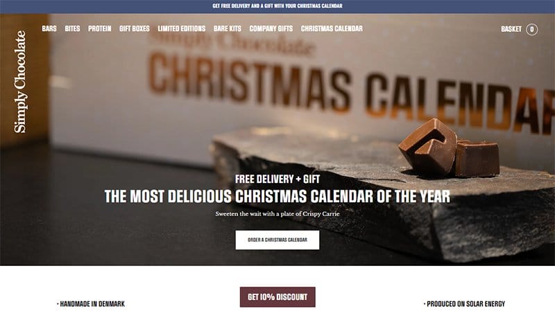 26. Simply Chocolate - Best Unique Website Example