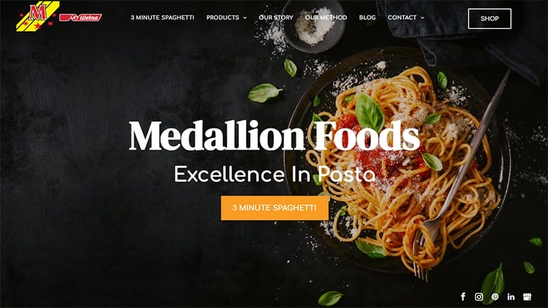 27. Medallion Foods - Examples Of Niche Website Example