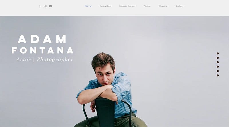 3. Adam Fontana - Best Voice Actor Website Example