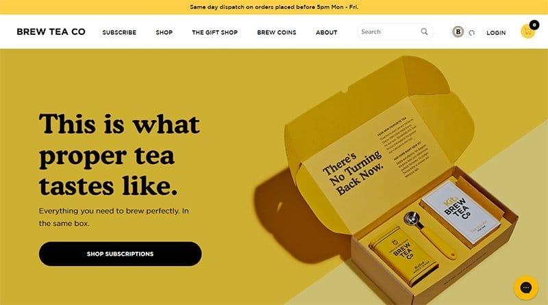 3. Brew Tea Co - Best High Converting Website Example