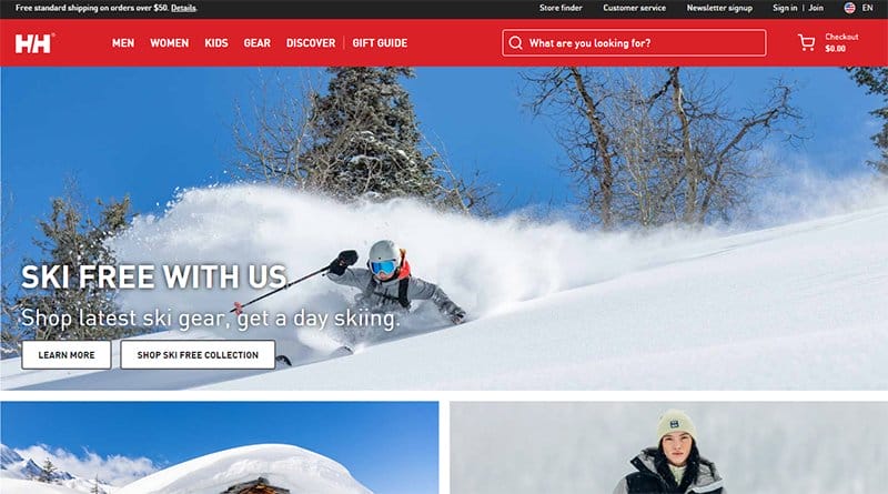 3. Helley Hansen - Biggest & Best Magento Websites and Example