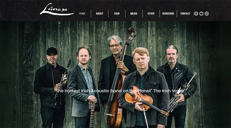 3. Lunasa - Best Band Website Example