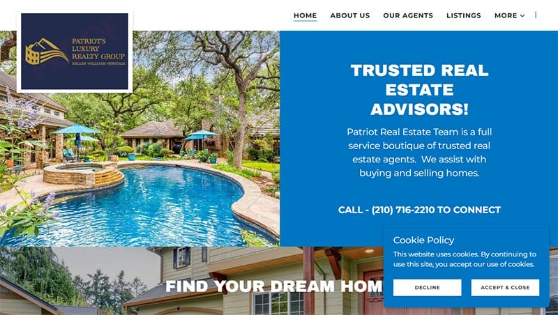 3. Patriot Real Estate Services - GoDaddy Website Example