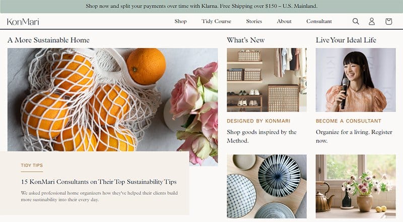 30. KonMari - Examples Of Niche Website Example
