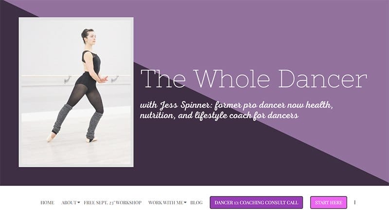 31. The Whole Dancer - Examples Of Niche Website Example