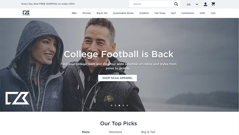 38. Cutter & Buck - Best High Converting Website Example