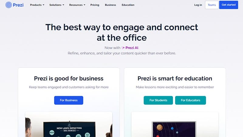 39. Prezi - Best Website Homepage Design Example