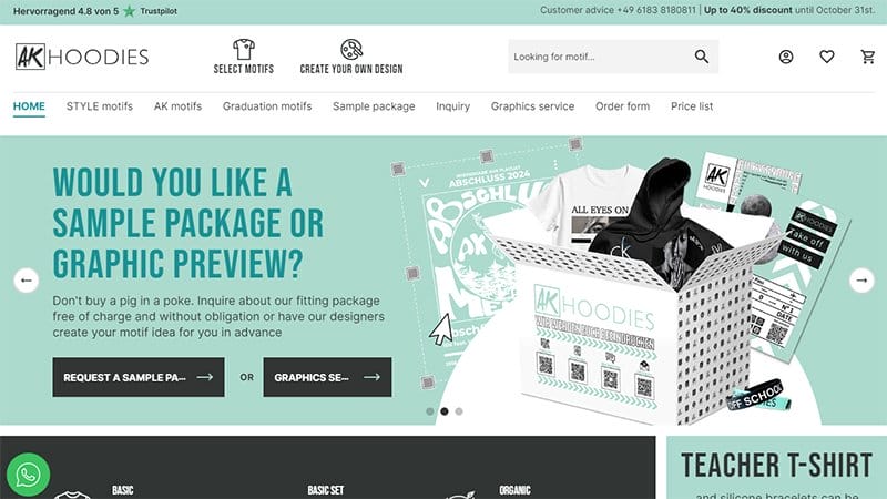 4. AK Hoodies - Amazing Elementor Website Example