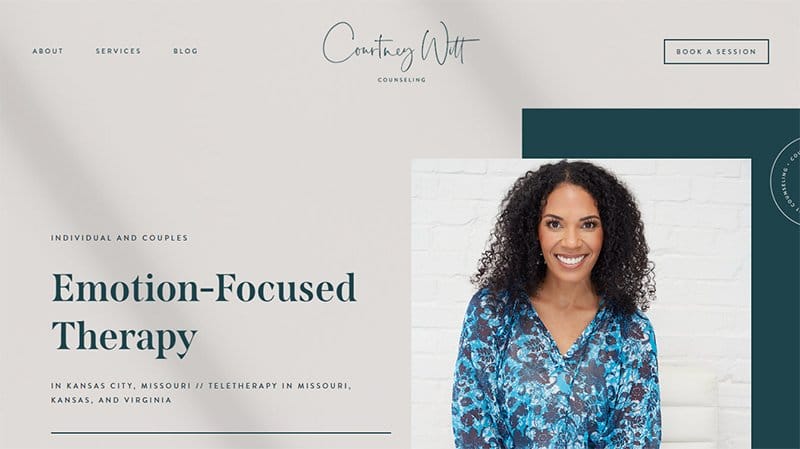 4. Courtney Witt Counseling - Best Glassmorphism Website Example