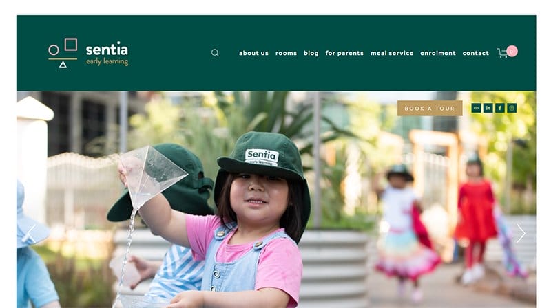 4. Sentia Early Learning - Amazing Daycare Website Example