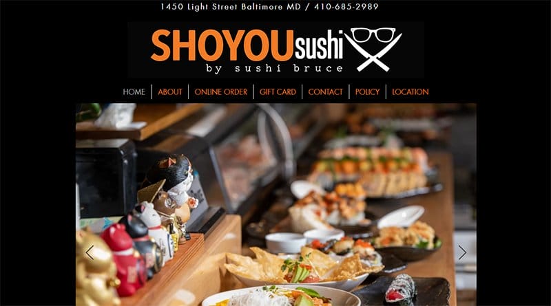 4. Shoyou Sushi - Beautiful Dark Websites for Inspiration Example