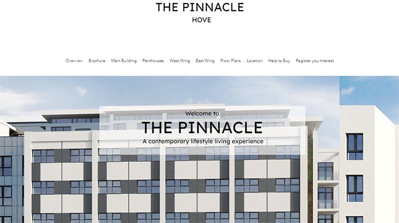 4. The Pinnacle Hove - Real Estate Investor Website Example