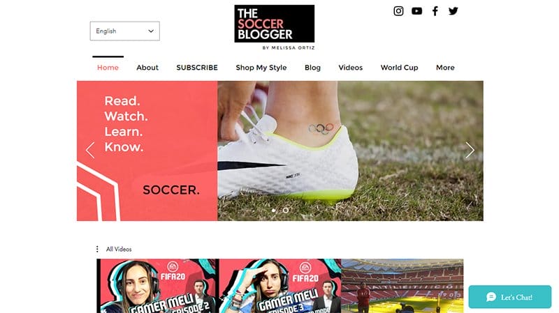 4. The Soccer Blogger - Examples Of Niche Website Example