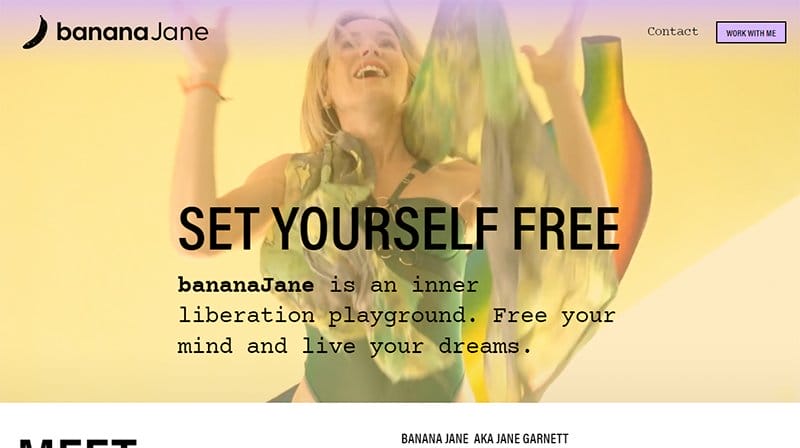 5. Banana Jane - Best Glassmorphism Website Example