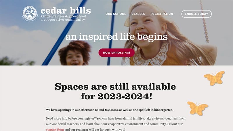 5. Cedar Hills - Great Education Website Example