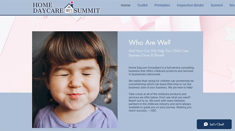 5. Home Daycare - Amazing Daycare Website Example