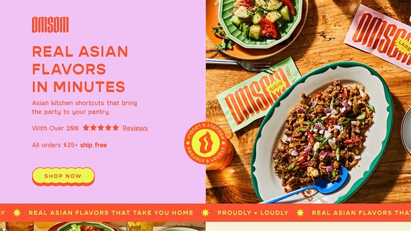 5. Omsom - Best Website Homepage Design Example