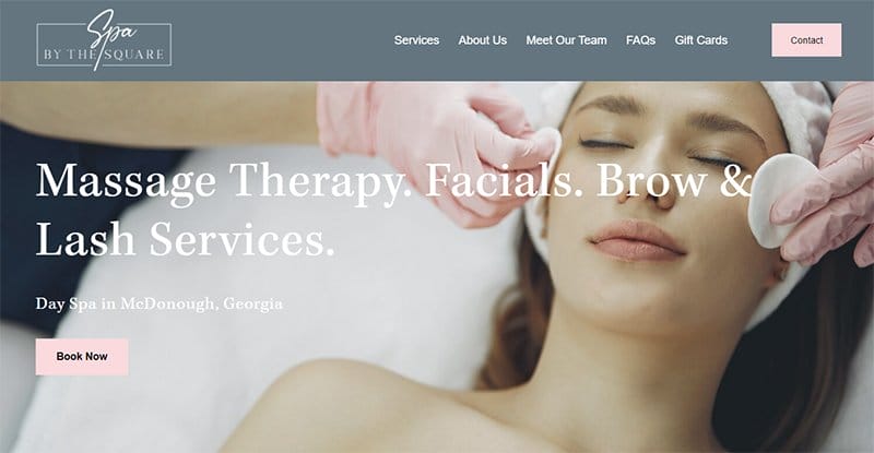 5. Spa By The Square - Best Esthetician Websites For Design Inspiration Example