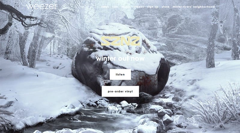 5. Weezer - Best Band Website Example