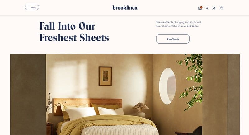51. Brooklinen - Examples Of Niche Website Example