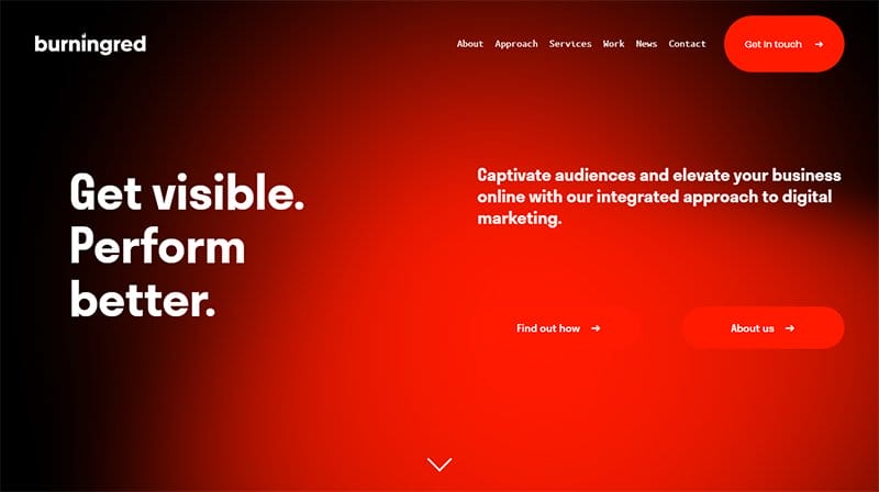 6. Burningred - Best Digital Marketing Agency Website Example