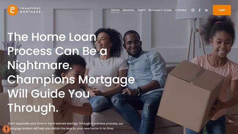 6. Champions Mortgage - Real Estate Investor Website Example