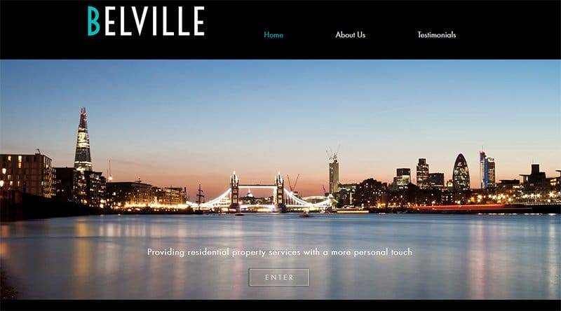 7. Belville - Real Estate Investor Website Example
