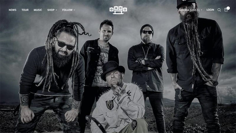 7. Five Finger Death Punch - Best Band Website Example