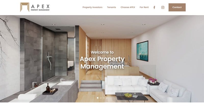 8. Apex Property Management - Real Estate Investor Website Example