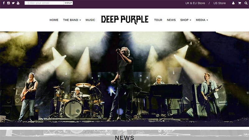 8. Deep Purple - Best Band Website Example