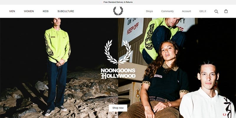 8. Fred Perry - Biggest & Best Magento Websites and Example