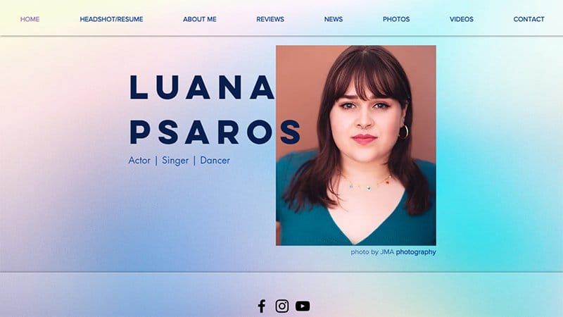 8. Luana Psaros - Best Glassmorphism Website Example