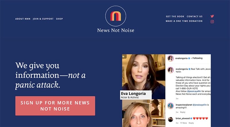 8. News Not Noise - Content Creator Portfolio Example