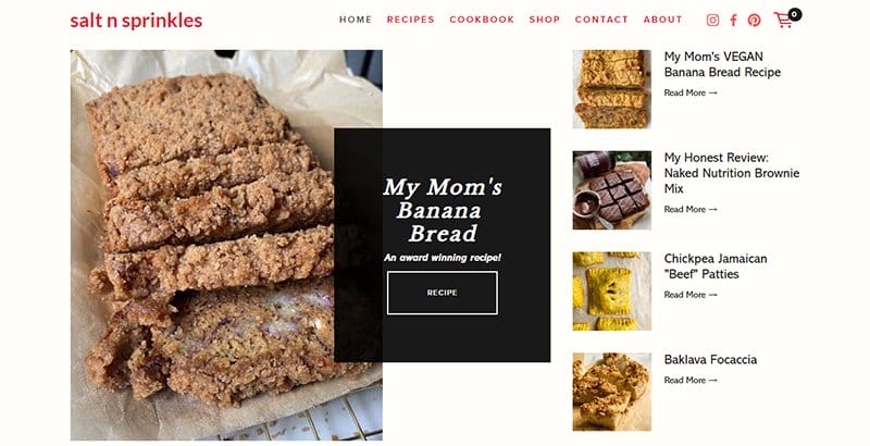 8. Salt N Sprinkles - Examples Of Niche Website Example