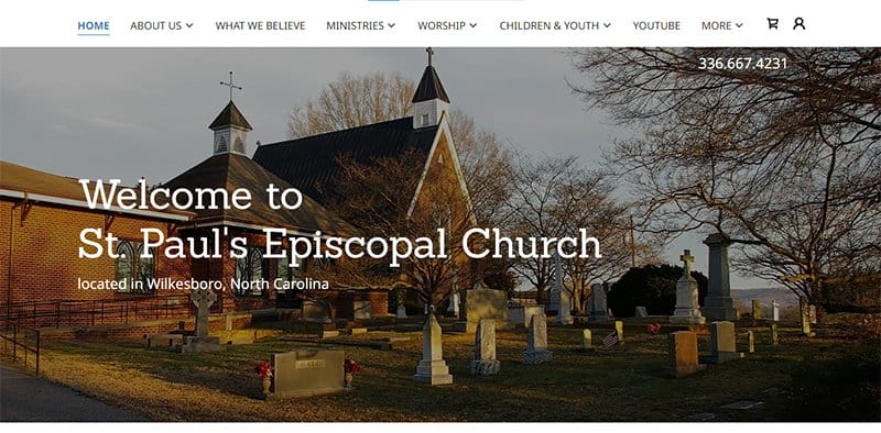 8. St. Paul's Episcopal Church - GoDaddy Website Example