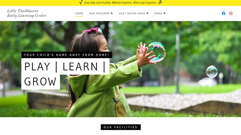 9. Little Trailblazers Early Learning Center - Amazing Daycare Website Example