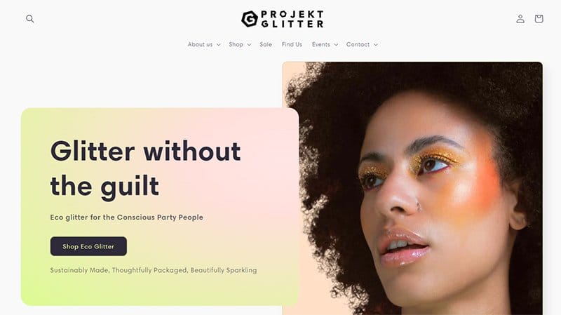 9. Projekt Glitter - Best Glassmorphism Website Example