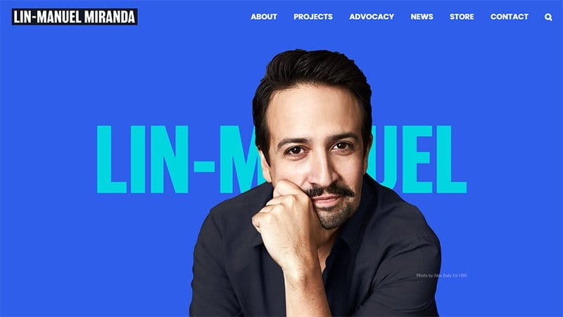 10. Lin-Manuel Miranda - Best Website Design Idea Example